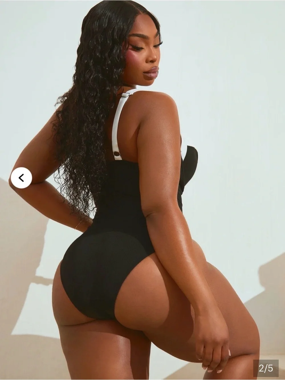 Fashion Nova Black and White One-Piece Swimsuit Large New no tags